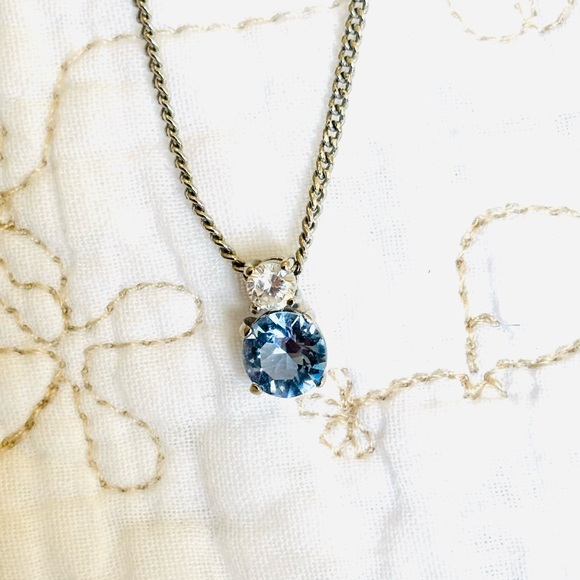 Givenchy Aquamarine Silver Chain Necklace - Picture 2 of 4